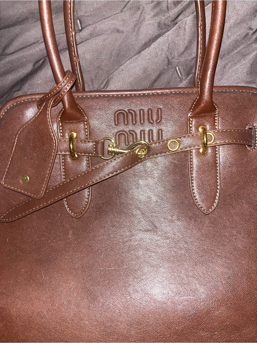 Dupe Chocolate Brown Leather  with Gold Hardware